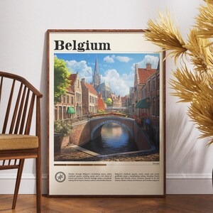 België reisafdruk - Europa, Europa-poster, België-poster, reiskunst aan de muur, België-afdruk, België, Europa, Brussel-poster, Brugge-afdruk
