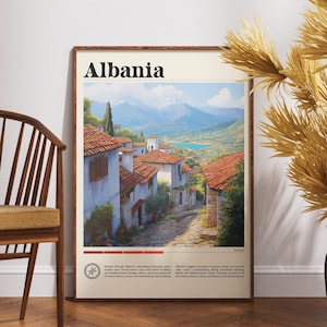 Albania Travel Print - Europe, Europe Poster, Albania Poster, Travel Wall Art, Albania Print, Albania, Europe, European, Tirana, Albanian