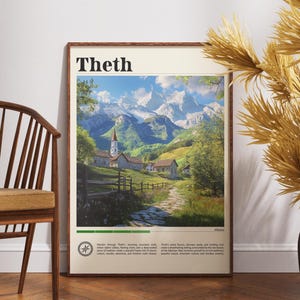 Theth Travel Print - Albania, Theth Poster, Albania Poster, Travel Wall Art, Albania Print, poster, Albania, Europe, Theth Travel Poster