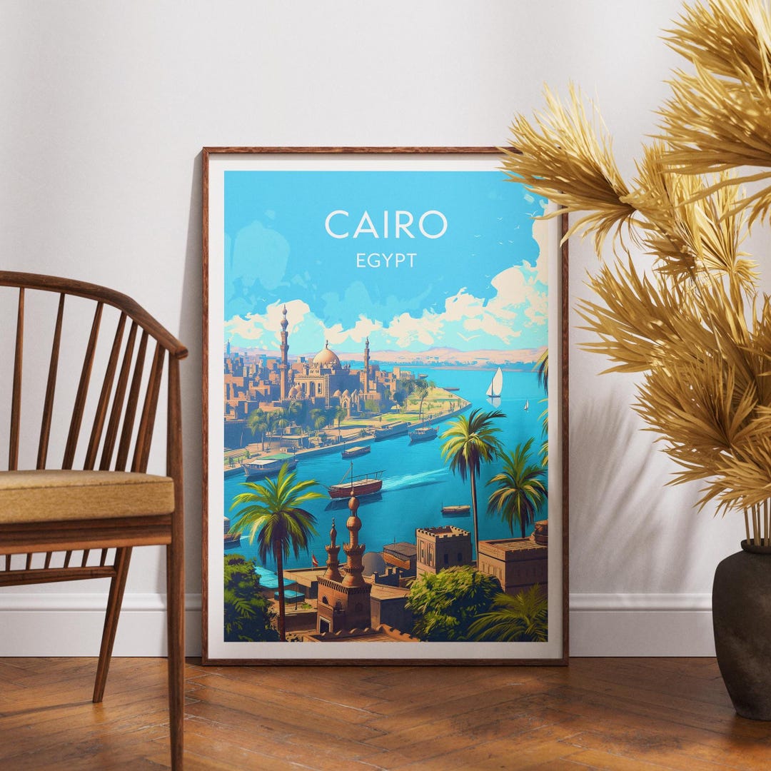Cairo Travel Print - Egypt, Cairo Poster, Egypt Poster, Travel Wall Art ...