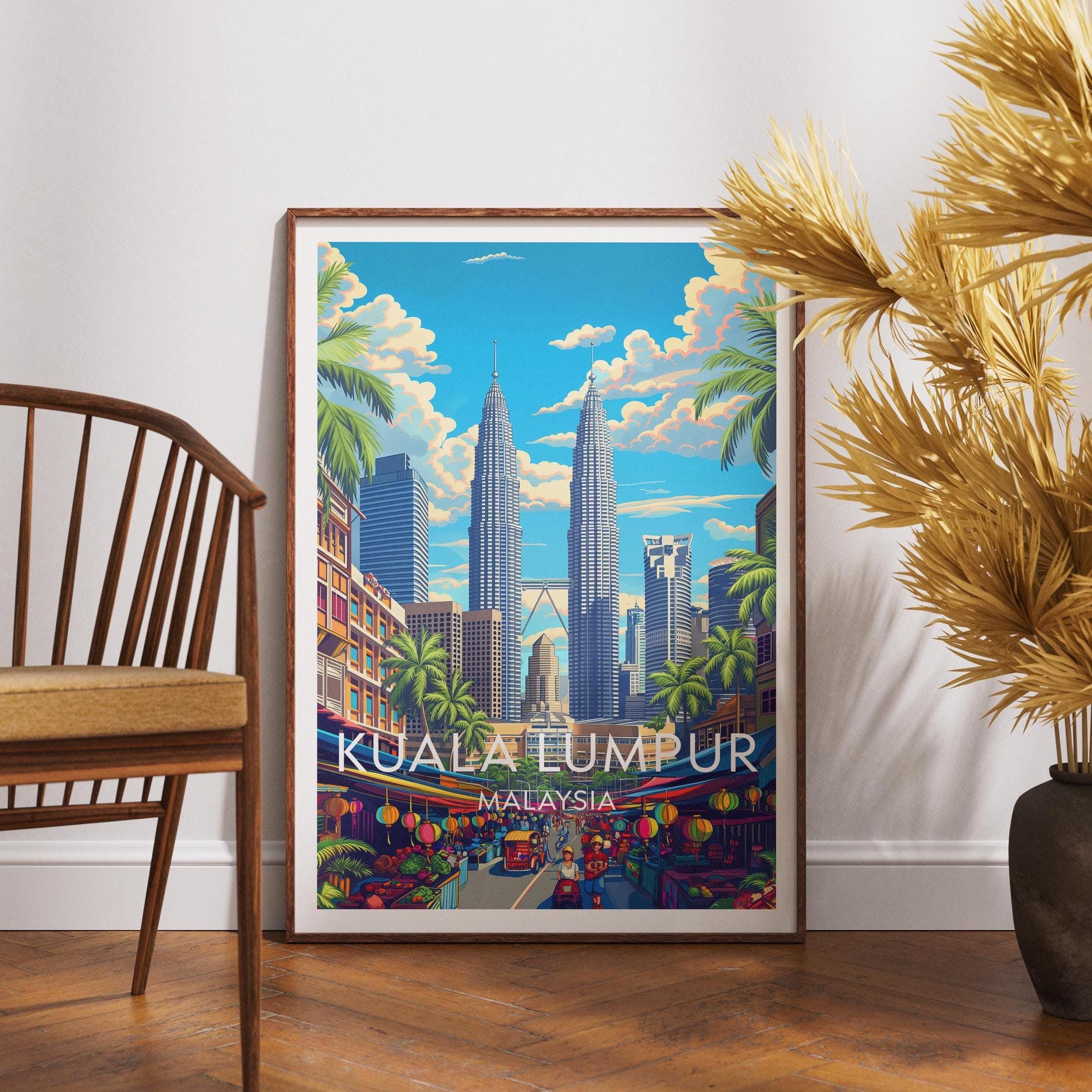 メタルエッチング クアラルンプール 絵画 クアラルンプール トラベル プリント - マレーシア、クアラルンプール