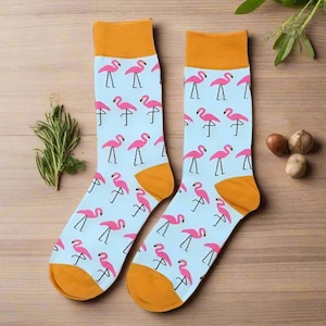 Calcetines de flamencos, calcetines geniales, calcetines para chicos, calcetines para chicas, calcetines de animales, dibujos animados, divertidos, calcetines kawaii, calcetines transpirables, calcetines de pájaros, EE. UU.