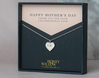 Mother's Day Gift - Engraved Heart Necklace