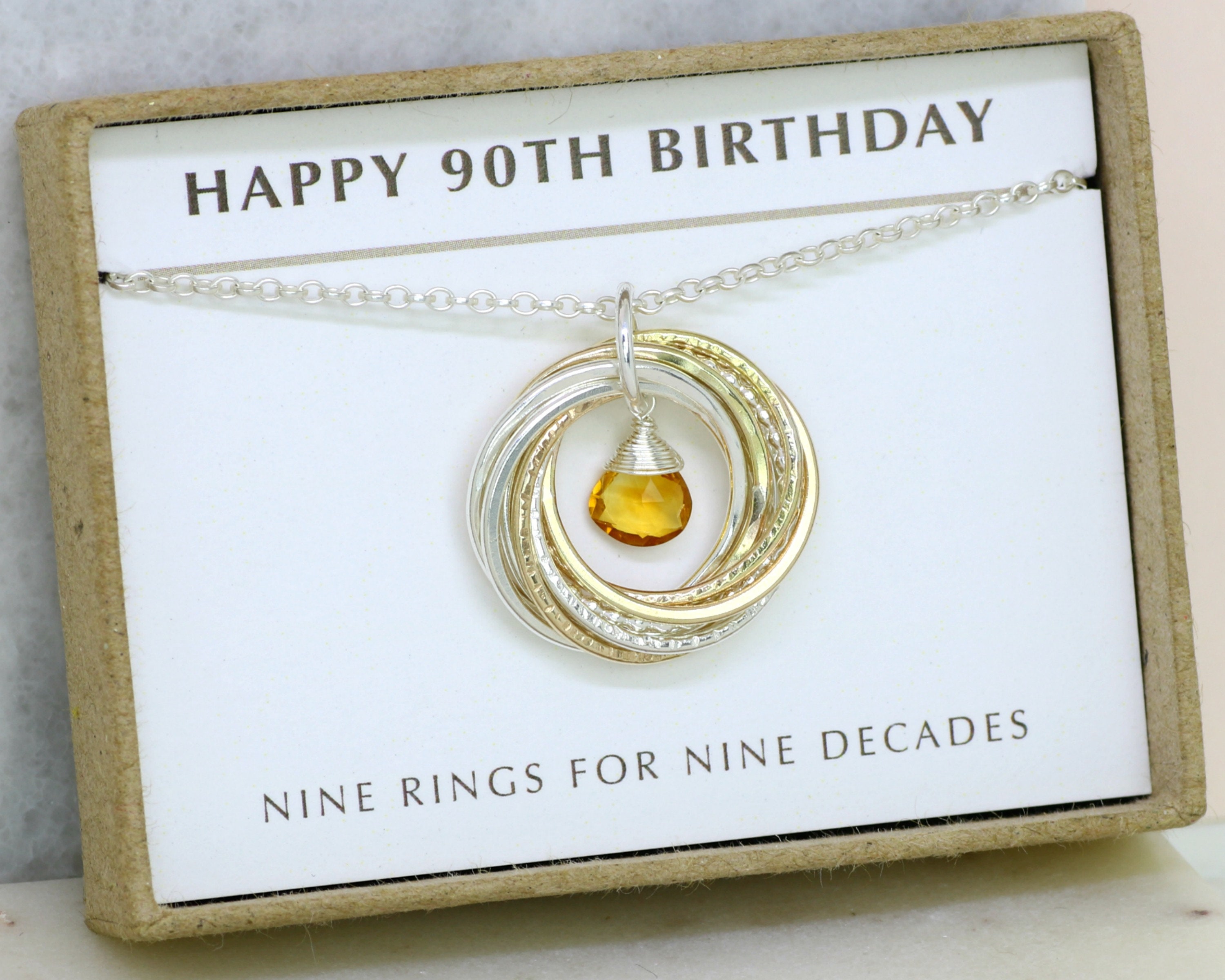 90th Birthday Gift for Grandma November Birthstone Necklace Etsy