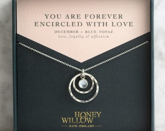 Birthstone Necklace for Daughter - Forever Encircled with Love