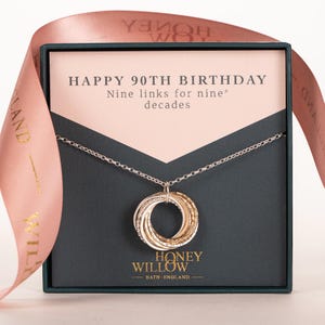 90th Birthday Necklace - Silver & Gold - 90th Birthday Gift - The Original 9 Links for 9 Decades Necklace