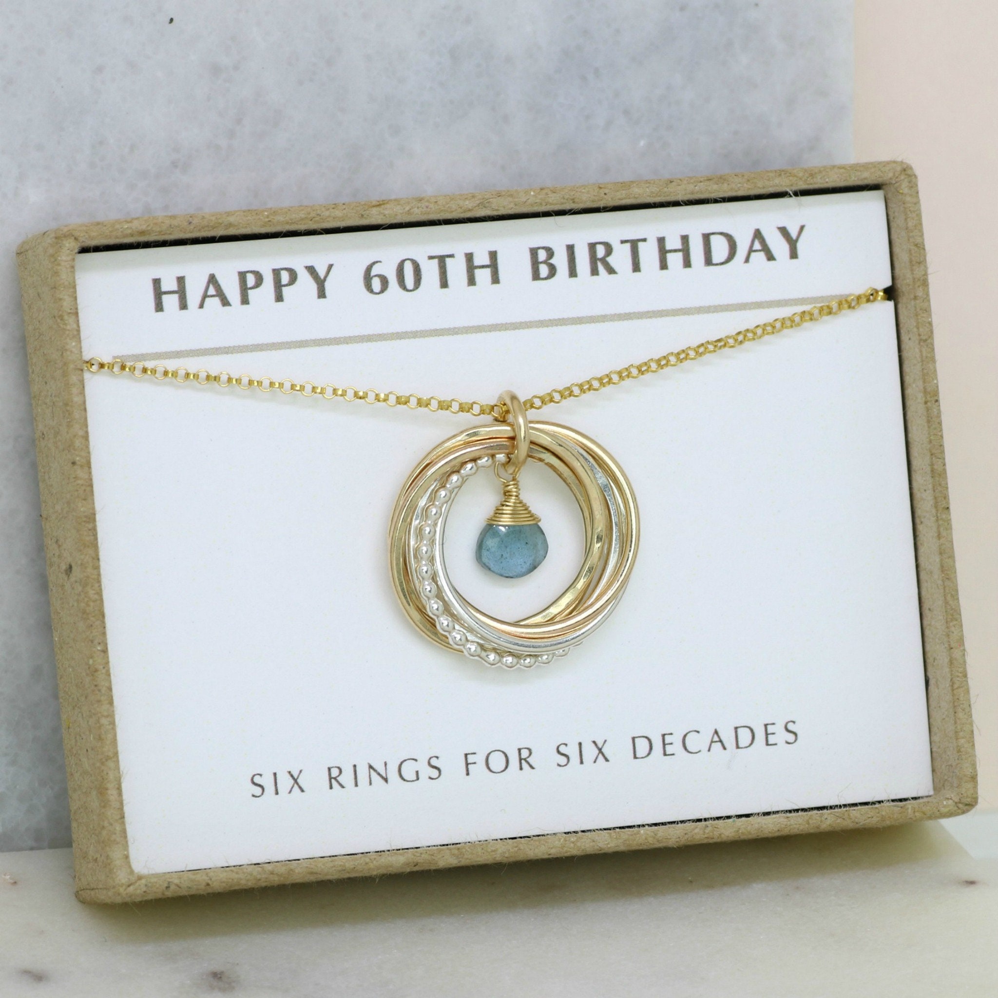 60th birthday gift for women aquamarine necklace for mom 60th | Etsy