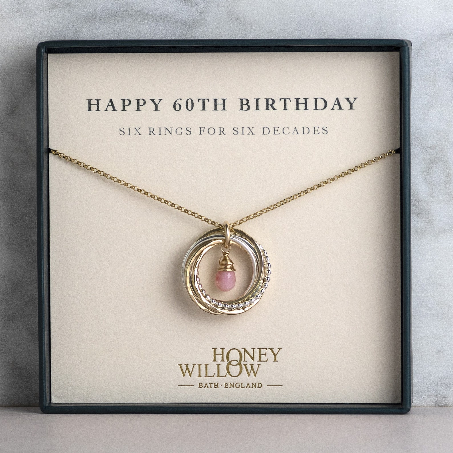 60th Birthday Necklace with Birthstone 60th Birthday Jewelry  Etsy