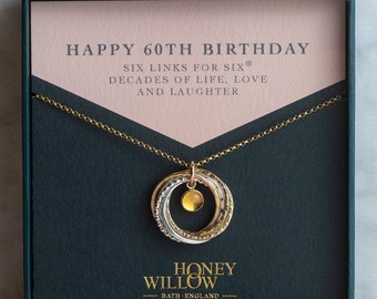 60th Birthday Birthstone Necklace 60th 