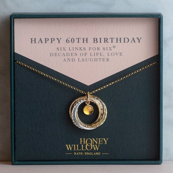 60th Birthday Birthstone Necklace 60th Gift for Her the Original