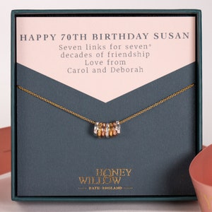 70th Birthday Gift - Silver - Gold - Rose Gold - 70th Birthday Necklace