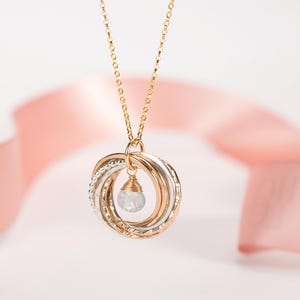 80th Birthday Birthstone Necklace - Silver & Gold - 80th Birthday Gift - The Original 8 Links for 8 Decades Necklace