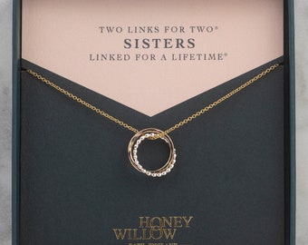 Sisters Necklace - Petite Mixed Metal - 2 Links for 2 Sisters