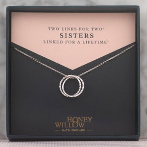 Sisters Necklace Petite Silver 2 Links for 2 Sisters Etsy Australia