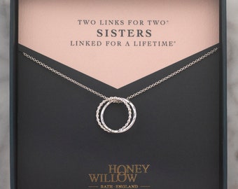 Sisters Necklace - Petite Silver - 2 Links for 2 Sisters