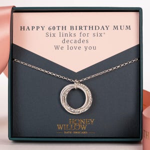 60th Birthday Necklace - Silver - 60th Birthday Gift - The Original 6 Links for 6 Decades Necklace