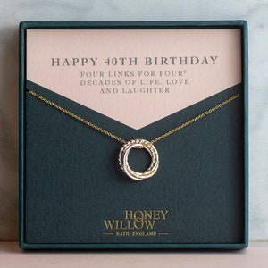 40th Birthday Necklace - The Original 4 Links for 4 Decades Necklace - Petite Mixed Metal