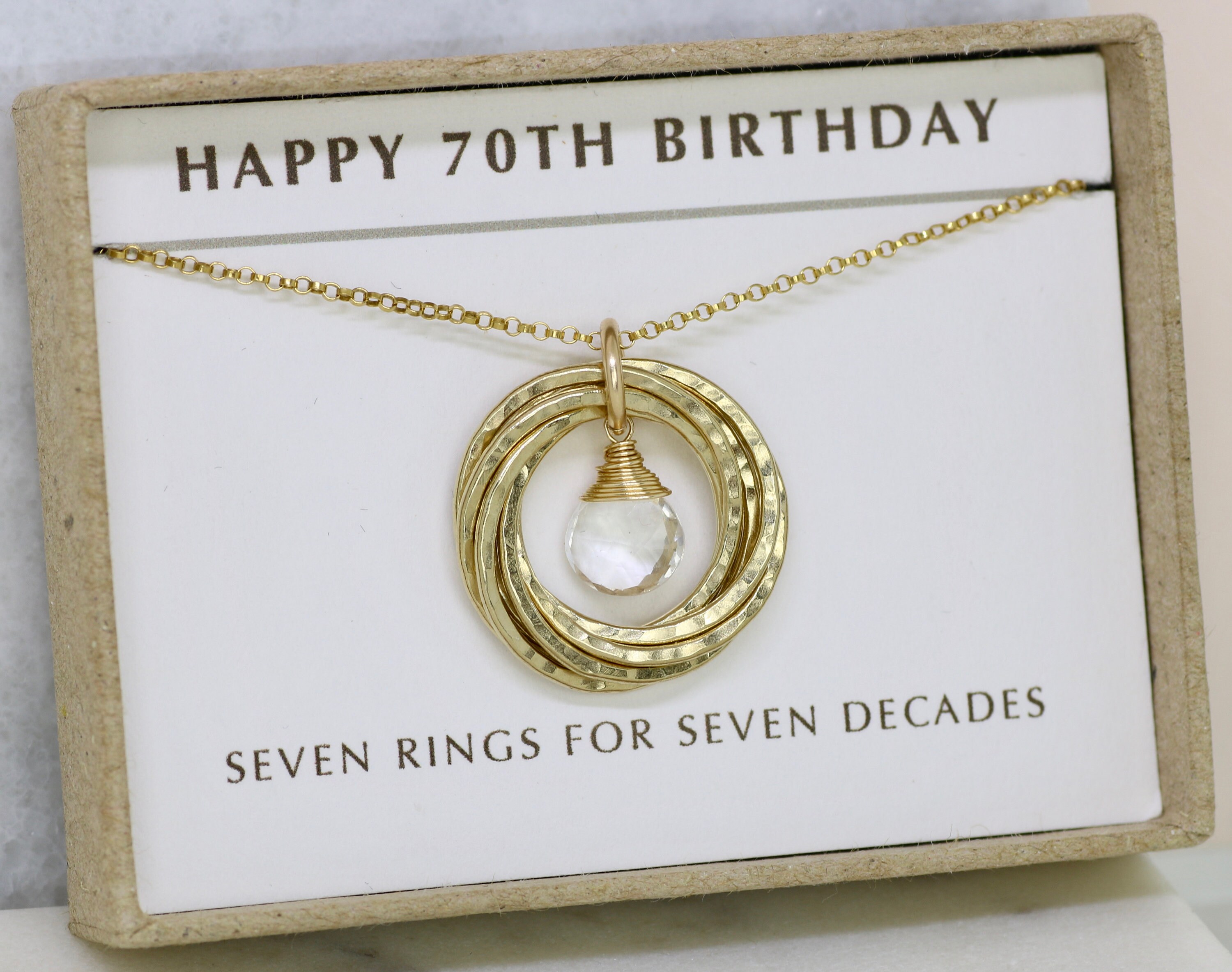 70th birthday gift April birthstone necklace 70th rock Etsy