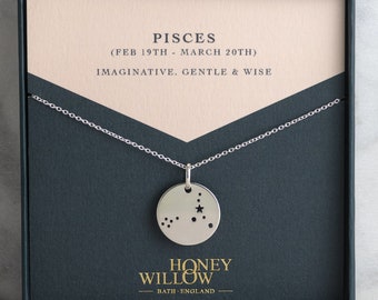 Pisces Constellation Necklace | Pisces Jewelry | Zodiac Necklace | Birthday Gift Pisces