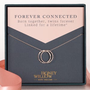 Twins Silver Necklace | Gift for Twin | Sterling Silver Necklace | Circle Necklace | Birthday Gift