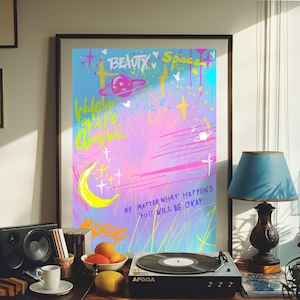 Cosmic Galaxy Art Print: Motivational Space Poster (Digital Download)
