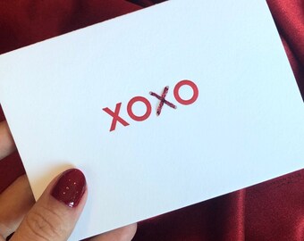 XOXO Letterpress + Embroidery Romantische Karte