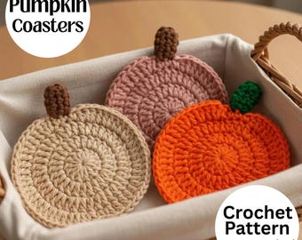 Crochet Pattern Pumpkin Coaster, Easy Fall Autumn Thanksgiving Decoration, Beginner Friendly PDF, DIY Gift