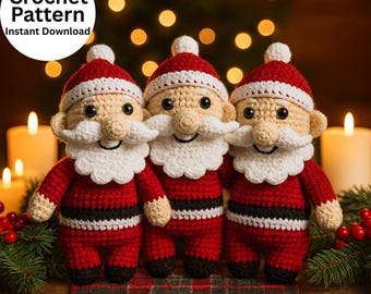 Patrón De Ganchillo Santa Amigurumi, Ganchillo Para Principiantes Diy, Amigurumi Papá Noel, Patrón De Ganchillo Papá Noel, Ganchillo De Santa Navidad
