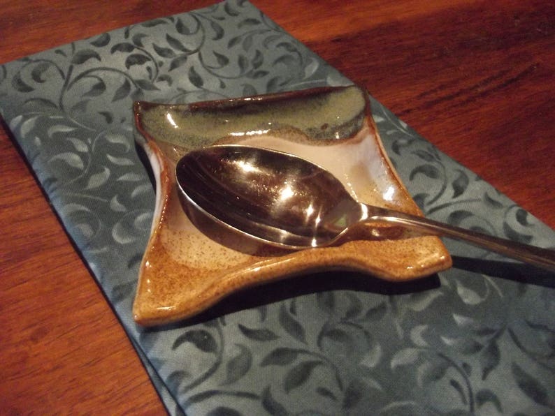 Handmade Pottery Spoon Rest Teaspoon Rest Teabag Holder Etsy