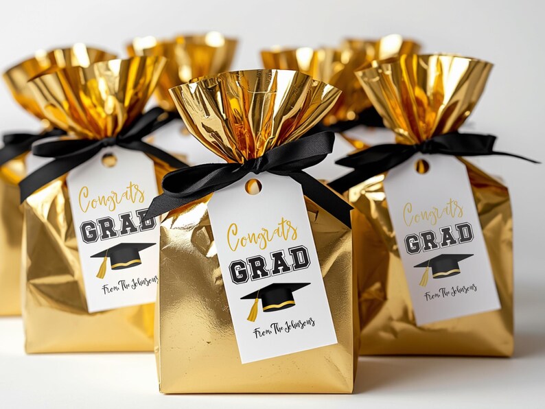 Printable Congrats Grad Gift Tags | Graduation Party Favor Tag - Etsy