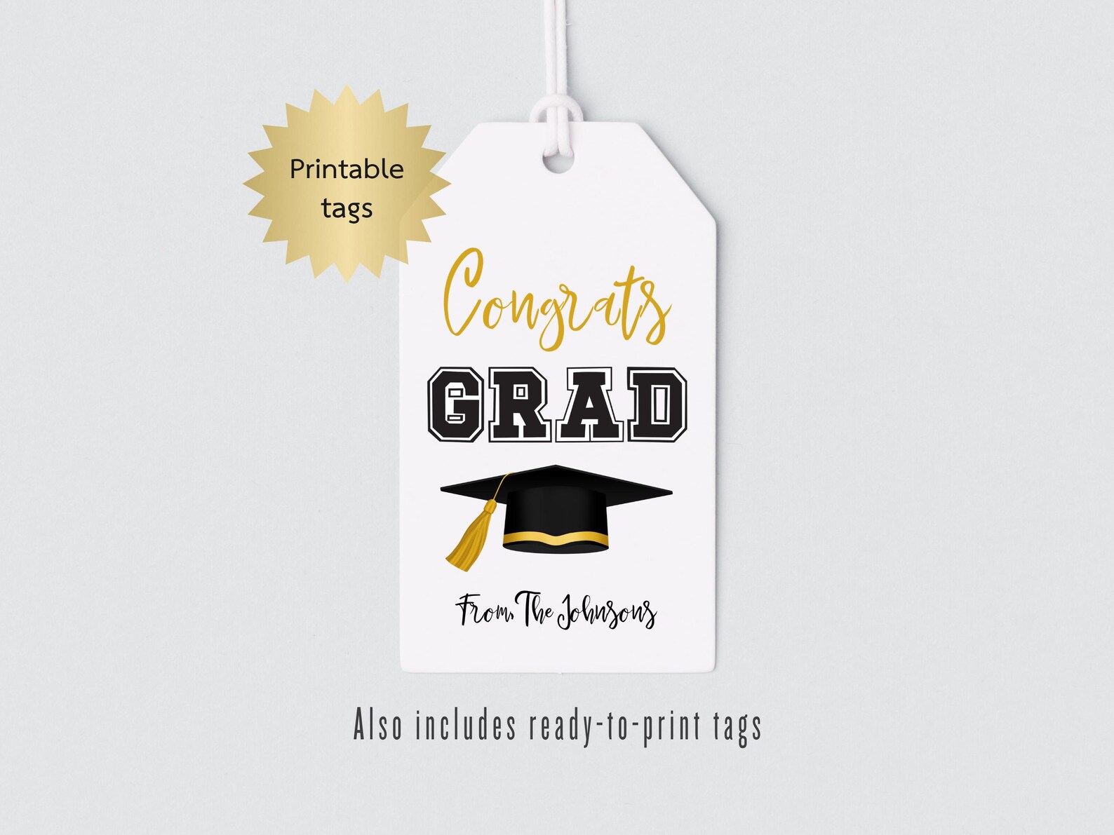 Printable Congrats Grad Gift Tags | Graduation Party Favor Tag - Etsy