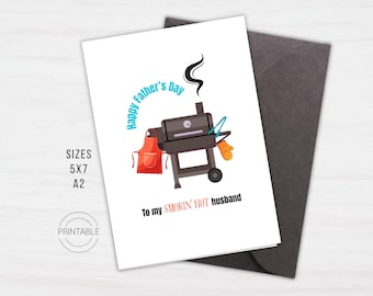Tarjeta imprimible del Día del Padre para esposo / Tarjeta de felicitación "Feliz Día del Padre" (¡Smokin Hot!)