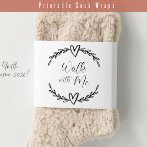 Walk With Me Printable Girls Camp Sock Wraps | 2026 LDS Youth Theme | Sock Tag