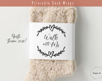 Printable Walk With Me Sock Wraps | 2026 LDS Youth Theme | Sock Tag