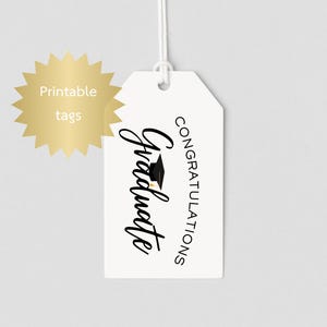Étiquette imprimable de remise des diplômes/étiquettes félicitations pour casquettes et pampilles de diplômé