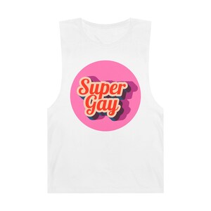 Super Gay Unisex Tank, LGBTQ Pride Wear, Festival Top, Summer Vibes Apparel, Statement Clothing, Inclusive Fashion