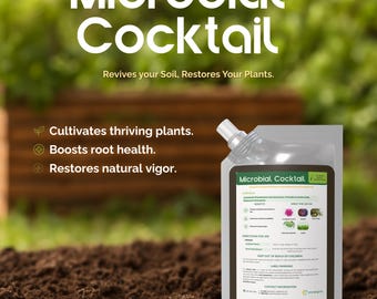 Mikrobieller Cocktail 900 ml | Gartenerdenbooster | Gesunde Erde & Pflanzenwurzeln | Outdoor Nährstoffaufnahme | Pflanzenmikroben