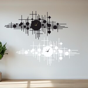 Geometric Metal Wall Clock: Modern Art Decor, Oversized Timepiece