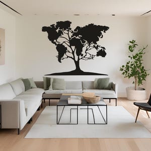 Art mural arbre carte du monde en métal, carte du monde en métal arbre art mural, décoration des continents carte du monde pour bureau à domicile et entrée, cadeau de pendaison de crémaillère