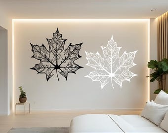 Metal Maple Leaf Wall Art: Large Modern Sculpture