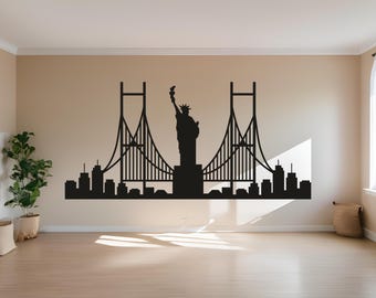 Cuadro de metal con el horizonte de la ciudad de Nueva York para pared - Decoración moderna para el hogar