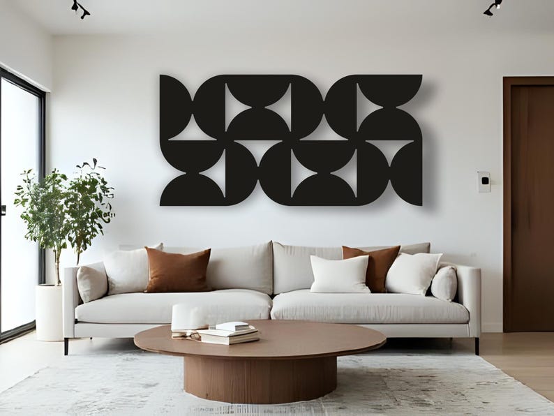 Geometric Metal Half Circles Wall Art, Mid-century Modern Decor - Etsy