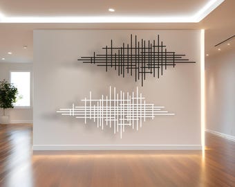 Laser Cut Metal Abstract Wall Art: Modern Sculpture, Powder Coat Finish