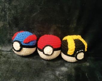 Crochet Pokeball Bundle: Customizable Plush Toy