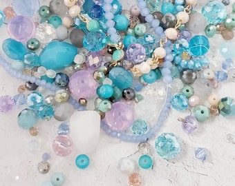 Mixed Lot of Glass Beads, Assorted 4x3 Bag of Colorful Glass Beads in Different Sizes & Shapes, 190 g (7 oz) Bag of Loose Beads