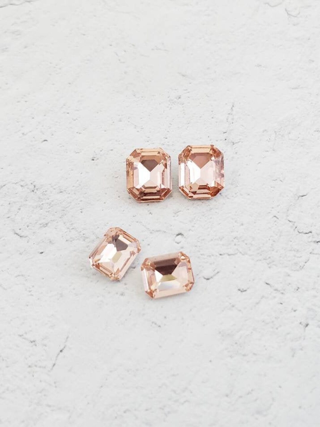 12pcs Pink Crystal Stones, Faceted Glass Point Back Stones, Round, Oval