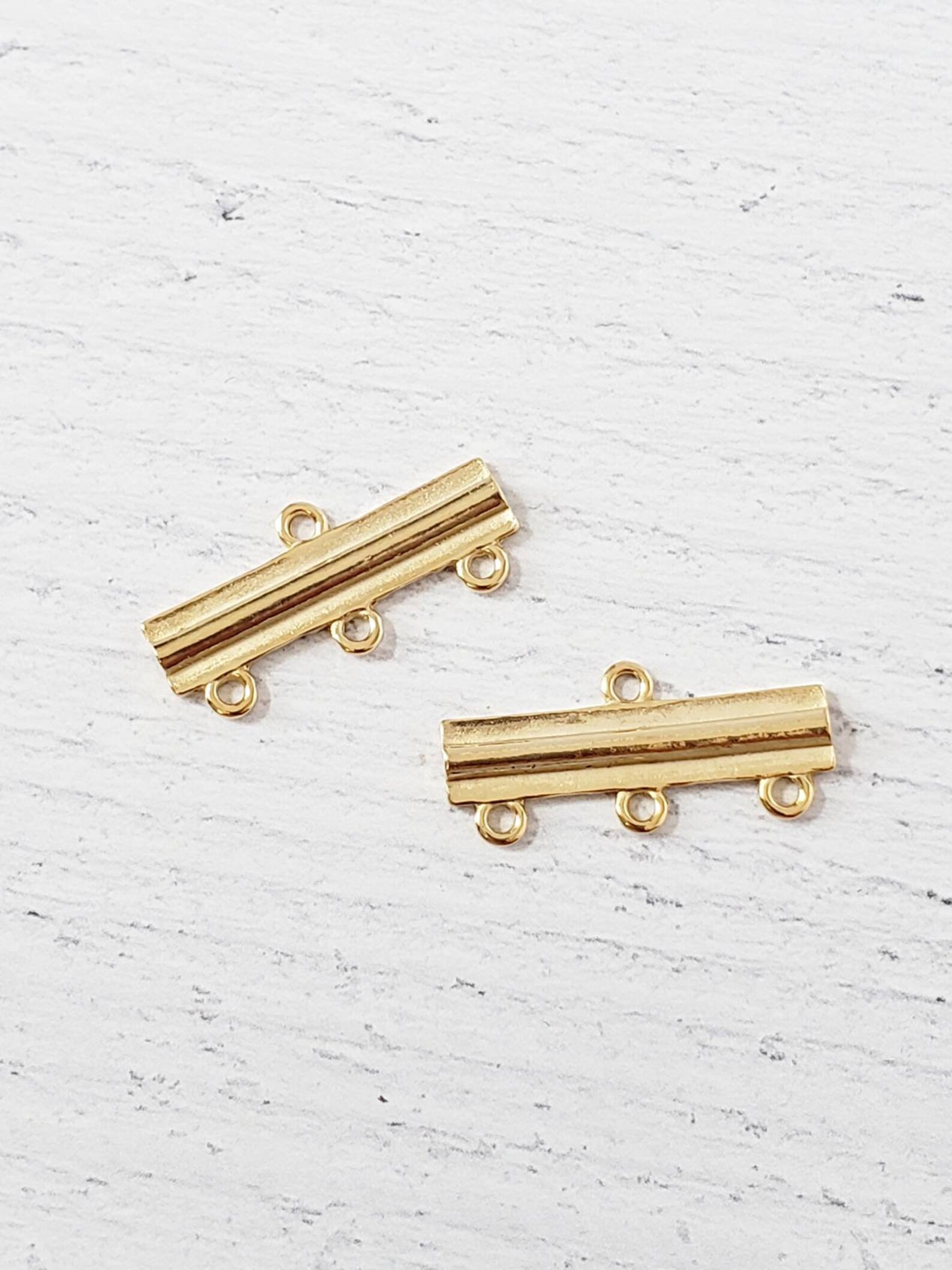 1 set of End Bar Connectors Plated Gold & Rhodium End Bars Etsy