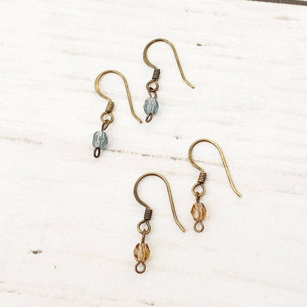 10 pairs Fish Hook Earring Findings with Beads, French Wire Earring Hooks