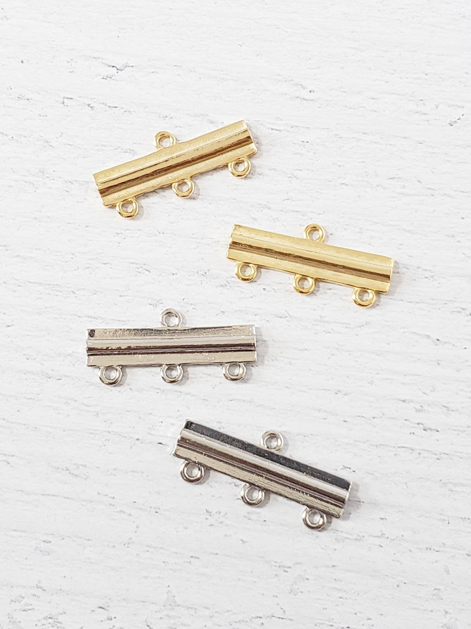 1 set of End Bar Connectors Plated Gold & Rhodium End Bars Etsy