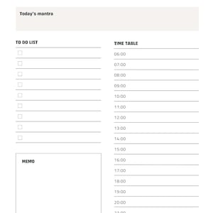 Daily Planner Printable | Undated Digital Planner PDF | Minimalist To-Do List, A4 Size | Productivity & Organization